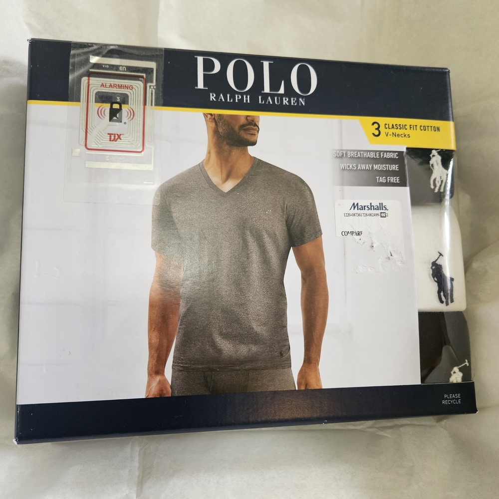 Polo by Ralph Lauren Classic Fit Cotton T-Shirt 3-Pack — Black, White, Gray